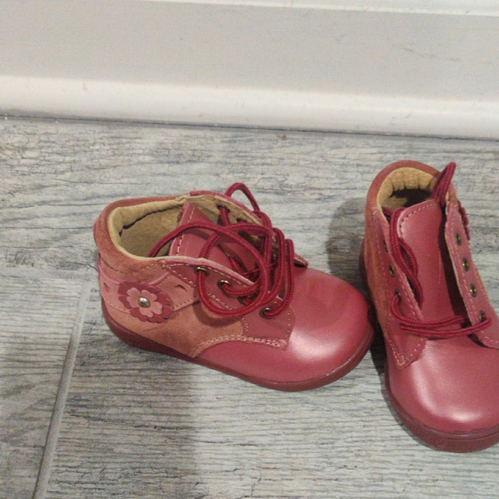 Charming Pink Kids Leather Boots
